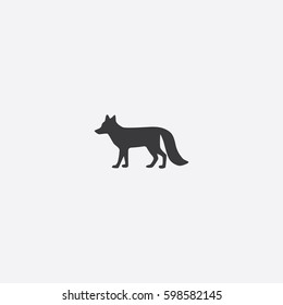 Fox icon silhouette vector illustration

