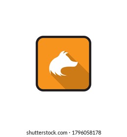 Fox icon template flat design