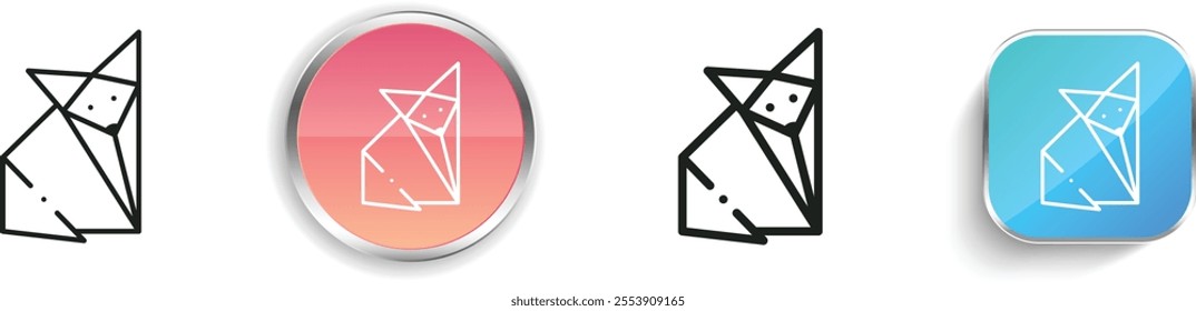 fox icon. Thin Linear, Regular and Button Style Design Isolated On White Background