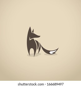 Fox icon - vector illustration