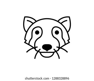 Fox icon vector line art style.