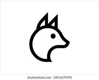 Fox icon vector. A thin line sign. Isolated contour symbol illustration
