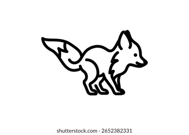 Ícone de raposa da coleção de animais selvagens. Ícone de Fox de linha simples para modelos, web design e infográficos. Símbolo, gráficos vetoriais de logotipo.
