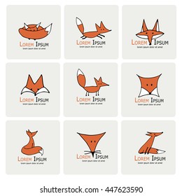 Fox icons, collection for your design
