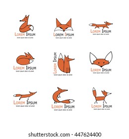 Fox icons, collection for your design