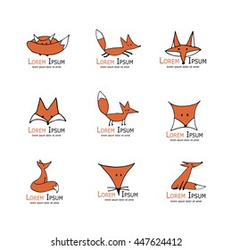 Fox icons, collection for your design