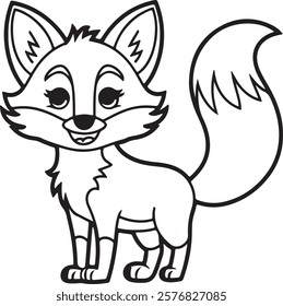 A fox illustrated with background