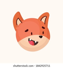 Fox illustration. Cute childish illustration. Poster for the children's room.