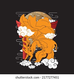 fox illustration with japanese style for kaijune event 