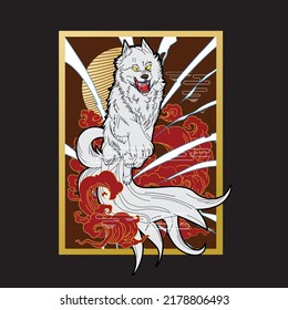 fox illustration with japanese style for kaijune event