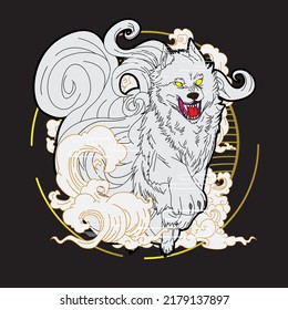 fox illustration with japanese style for kaijune event
