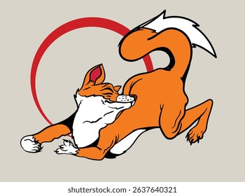 fox illustration with japanese style for kaijune event