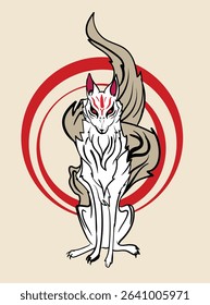 fox illustration with japanese style for kaijune event