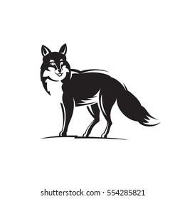 Fox illustration on white background. Vector icon design template for your logo or corporate identity.