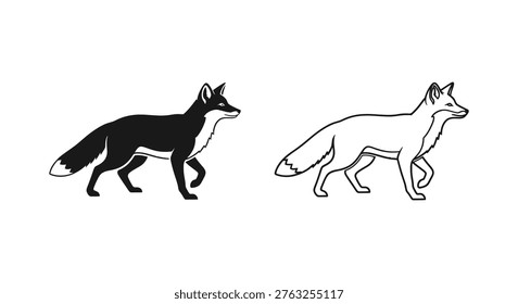 Fox Illustration Styles Bold vs Lightline Designs Vector
