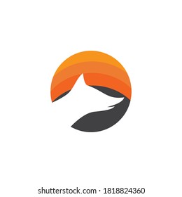 Fox illustration template vector design