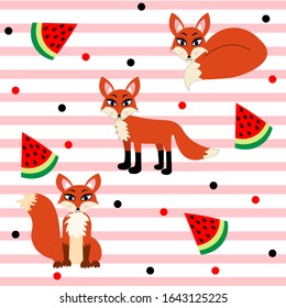 fox illustration vector pattern nursery 