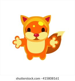 Fox Jelly Toy Simple Flat Vector Design In Colorful Childish Style Isolated Icon