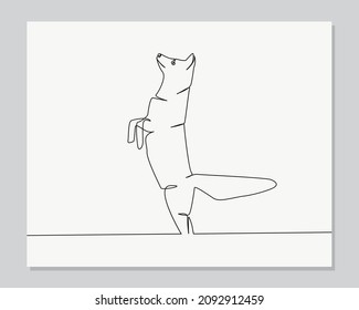 Fuchsspringjagd fortlaufende 1-zeilige Illustration