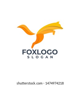 fox jump logo design vector