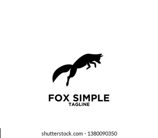 fox jump silhouette logo icon designs illustration template