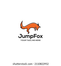fox jump silhouette logo icon designs illustration template