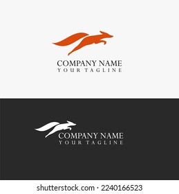 Fox Jumping Logo Design Vector Image