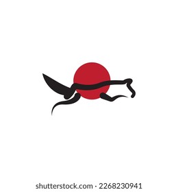 fox jumping logo icon illustration.