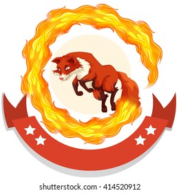 Fox, der durch die Feuerschiebergrafik springt