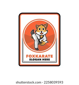 Fox karate mascot logo illustration