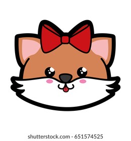 Fox kawaii cartoon