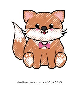 Fox kawaii cartoon