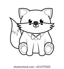 Fox kawaii cartoon
