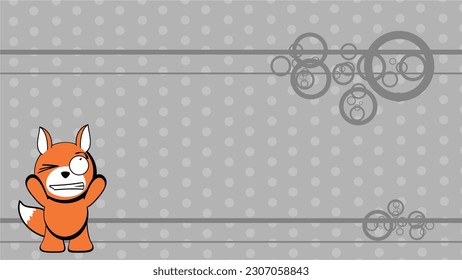fox kawaii cartoon billboard background illustration in vector format