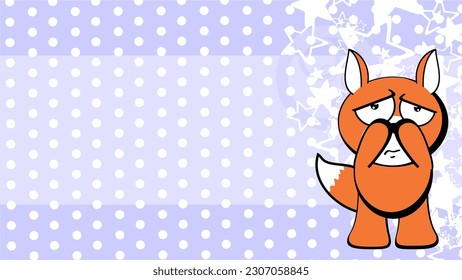 fox kawaii cartoon billboard background illustration in vector format