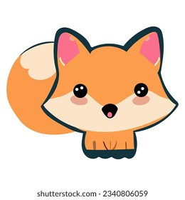 zorro zorro kawaii linda ilustración vectorial