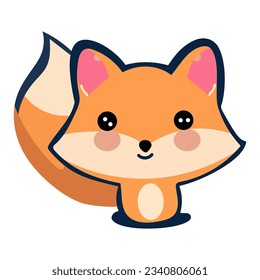 fox fox kawaii cute vector illustration