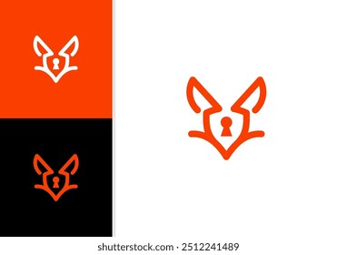 Fox key logo design idea with simple and creative concept	
