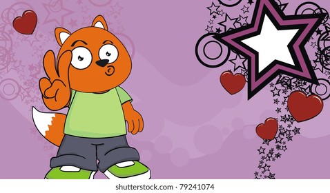 fox kid cartoon background in vector format