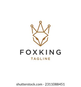 Plantilla de diseño de icono de la línea king de Fox