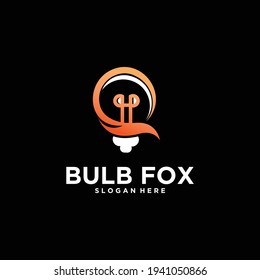 fox lamp logo lamp logo with fox ideas logo concept, on white background