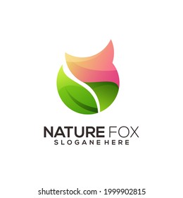 Fox Leaf Logo Colorful Illustration Gradient Abstract