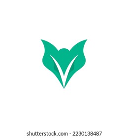 Fox Leaf Logo Design. Fox Nature. Flower Fox Logo