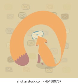 fox with letter
