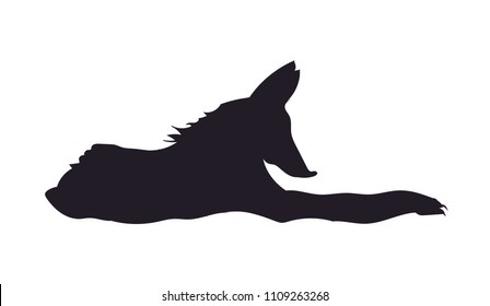 fox lies, silhouette, vector, white background