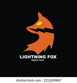 Fox lightning mascot logo esport design template