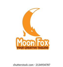 Fox like moon modern logo editable text