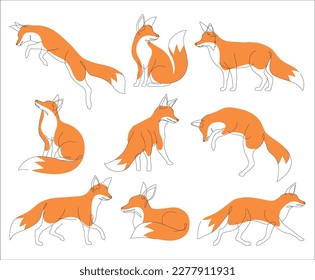 Fox in line art