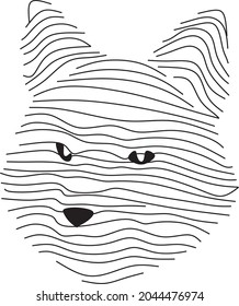 Fox line art. Abstract outline fox logo. Hand drawn minimalism style