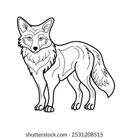 Fox line art coloring page